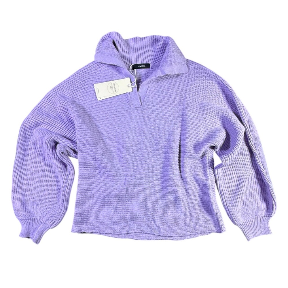 Womens Purple Collared Knit Pullover Sweater Size‎ XL
